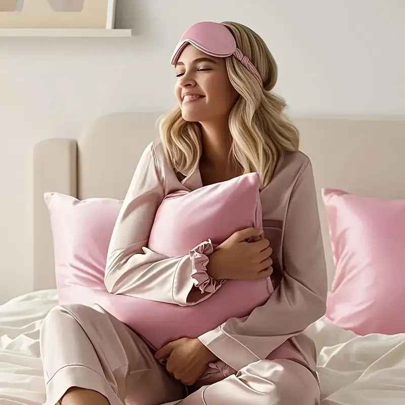 Kit Beauté 15-en-1 – Boucles Sans Chaleur + Massage Visage + Accessoires Sommeil Satin