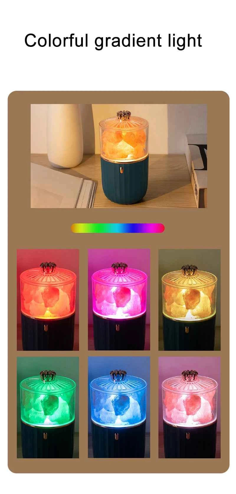 Lampe de Sel Purifiante – Lumière Apaisante et Diffusion d’Huiles Essentielles - MoonRose by Amour’Eu