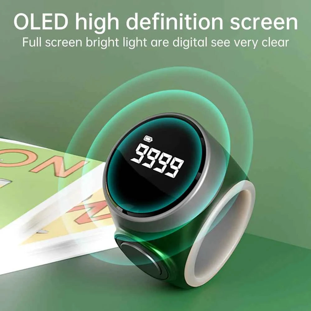 Compteur de comptage intelligent Tasbih compteur de comptage électronique numérique compteur de comptage musulmans Tasbeeh Zikr anneau compteur de prière Type-C Charge - MoonRose by Amour’Eu