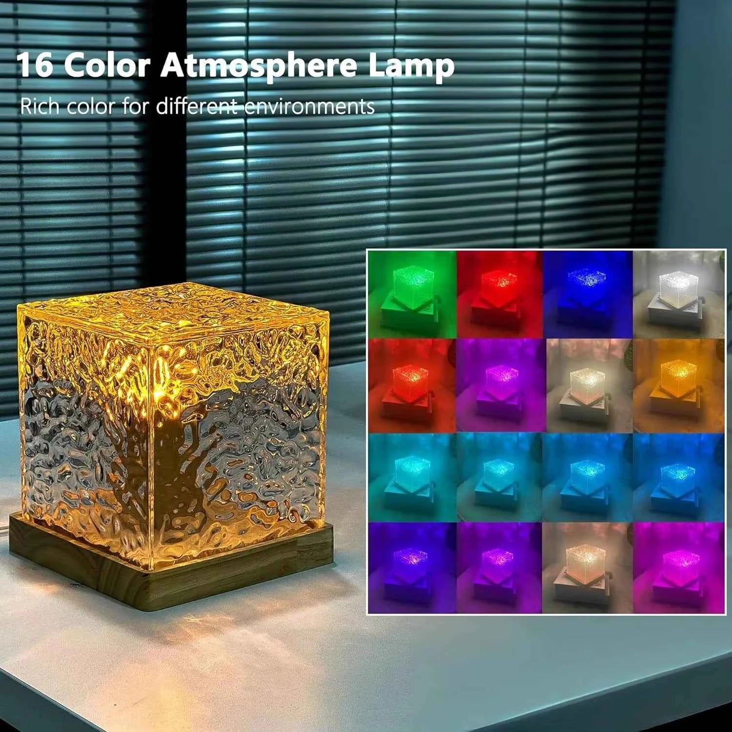 Lampe Cristal 16 Couleurs – Ambiance Luxe & Apaisement - MoonRose by Amour’Eu