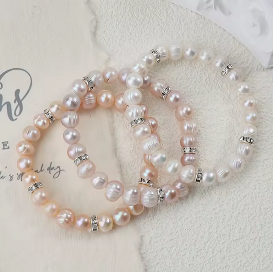 Bracelet  SABR — (صبر) Patience - Perles Rosées (fabrication artisanale) - MoonRose by Amour’Eu