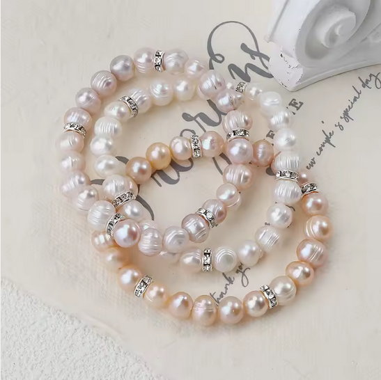 Bracelet  SABR — (صبر) Patience - Perles Rosées (fabrication artisanale) - MoonRose by Amour’Eu