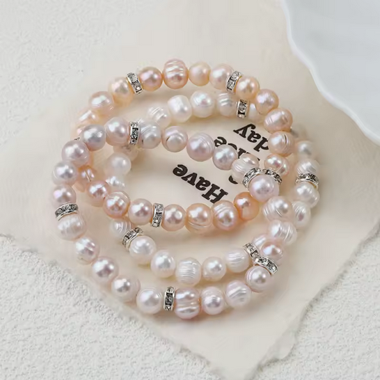 Bracelet  SABR — (صبر) Patience - Perles Rosées (fabrication artisanale) - MoonRose by Amour’Eu