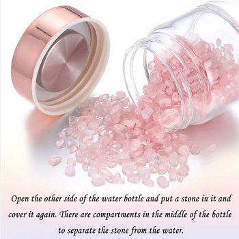 Bouteille Cristal Harmonie Triple – Quartz Rose, Blanc & Améthyste - MoonRose by Amour’Eu