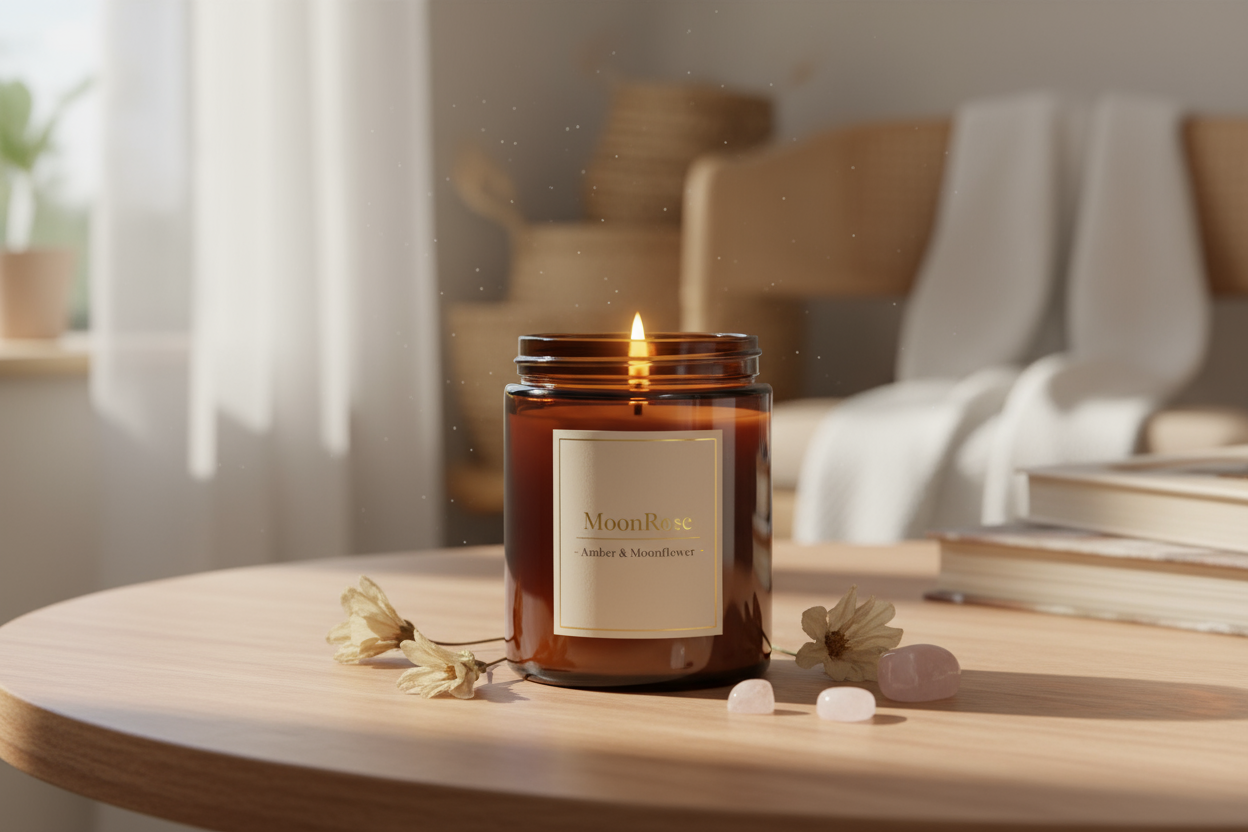 Bougies Bien-être — Ambiance douce et cocooning - MoonRose by Amour’Eu