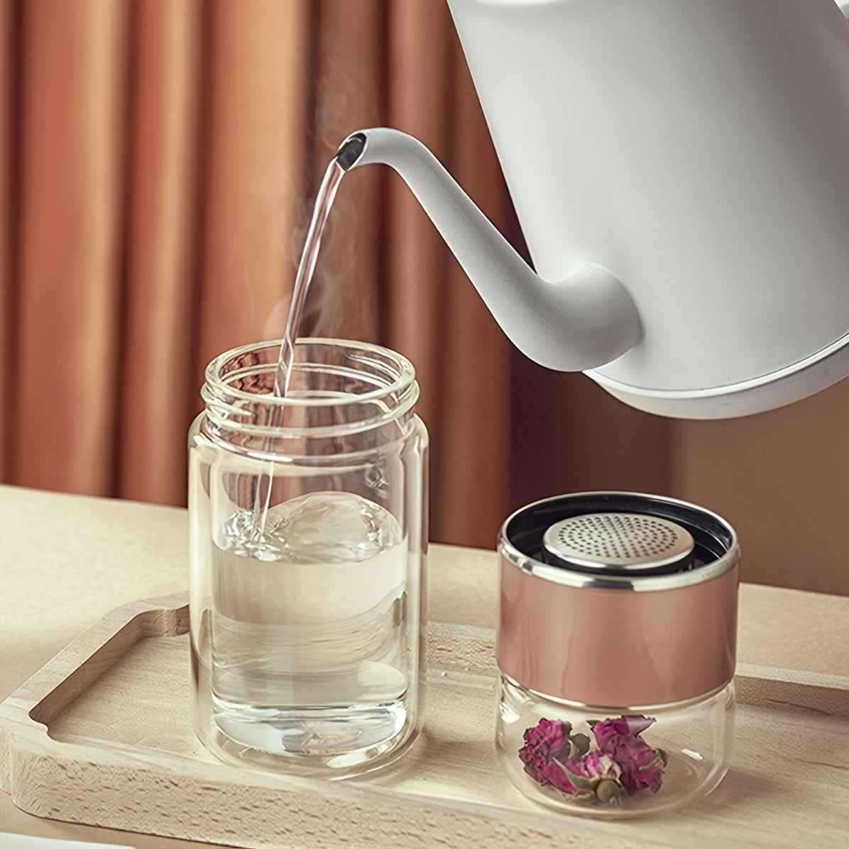 Bouteille Infuseur Thé – Verre Double Paroi
